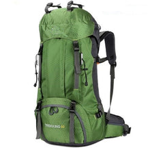 Load image into Gallery viewer, Green 60L Hiking Backpack
