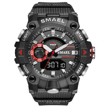 Load image into Gallery viewer, Black Red Dual Display Sports Watch
