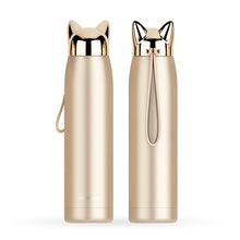 Load image into Gallery viewer, Stainless Steel Insulated Eater Bottle Front and Rear View Gold
