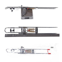 Load image into Gallery viewer, 3 pictures of automatic fishing rod holder showing length and weight
