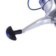 Load image into Gallery viewer, Closeup of Handle on Half Metal Spinning Reel 4.4:1

