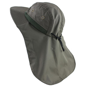 Bucket Hat With Neck Flap, Wide Brim, Mesh Inserts, uV Resistant