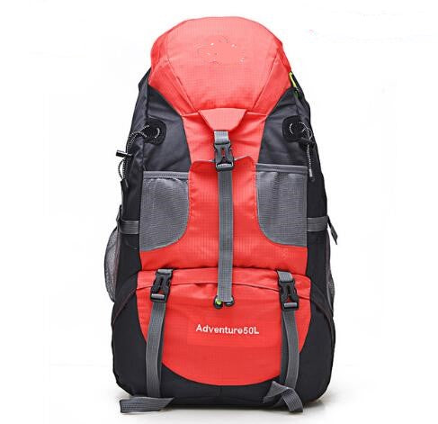 50L Hiking Backpack Red