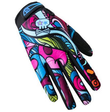 Load image into Gallery viewer, Full Finger Touch Fingertip Cycling Glove Back View Multicolored
