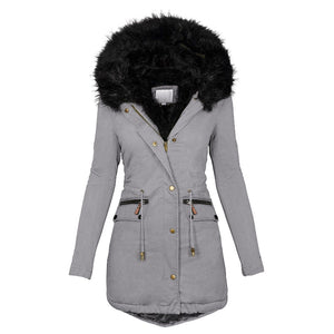 Womens Lightweight Parka Hooded Color Lined Cozy Interior Side Pockets