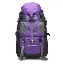 Load image into Gallery viewer, Purple 50L Hiking Backpack
