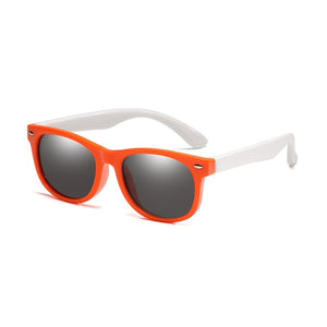 kids polarized sunglasses orange and white