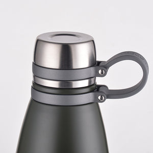 Closeup of Closed Lip Insulated Stainless Steel Bottle