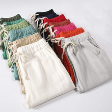 Load image into Gallery viewer, Womens Casual Lightweight Drawstring Pants in all Colors Folded
