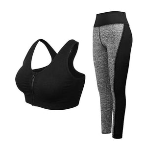 Blcack Womens 2 Piece Breathable, Quick Dry Exercise Set
