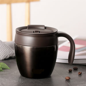 Black Stainless Steel Insulated Mug With Leak-Proof Lid