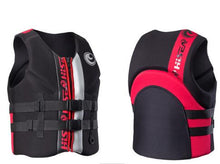 Load image into Gallery viewer, black neoprene life jackets front and back
