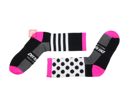 Nylon Cycling Socks Black and Rose