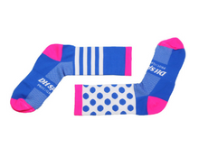 Load image into Gallery viewer, Nylon Cycling Socks Rose and Blue
