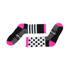 Load image into Gallery viewer, Nylon Cycling Socks Black and Rose
