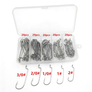 Jig Head Fish Hooks 100PC Set shown in Box