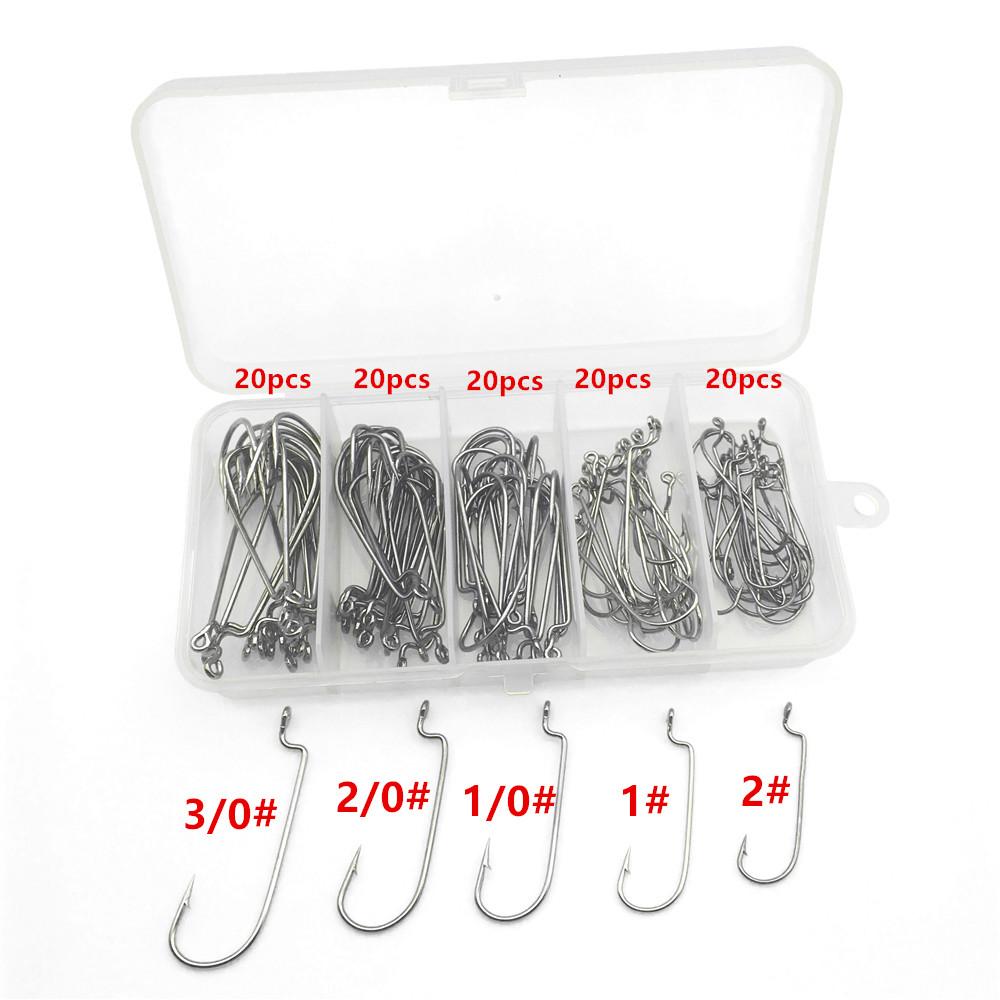 Jig Head Fish Hooks 100PC Set shown in Box