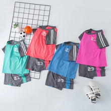 Load image into Gallery viewer, Kids Shirts/Shorts Sets Moisture Wicking Wrinkle Resistant Easy Wash

