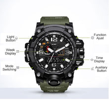 Load image into Gallery viewer, SMAEL Dual Display Sports Watch Diagram with features
