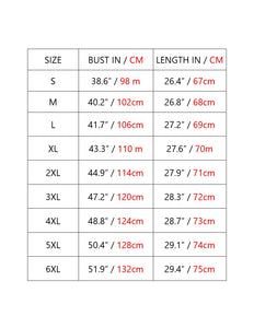 Size Chart Womens Lightweight Turtleneck Batwing Top Metric and Standard