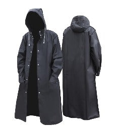 Men or Women Hooded Raincoat Front and Back views