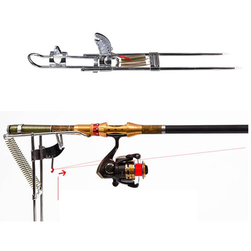 Automatic fishing rod holder alone and attched to rod