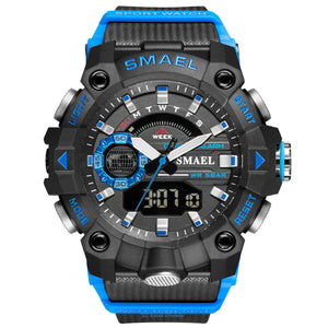 Blue Dual Display Sports Watch