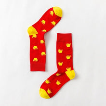 Load image into Gallery viewer, Orange and Yellow Crowns Womens Short Funny Socks
