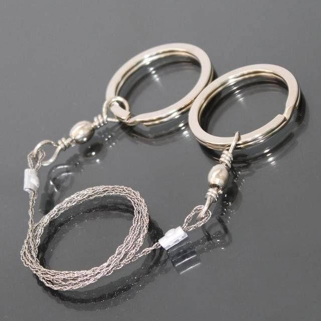 1pc Stainless Steel Wire Camping Saw with Ring Handles For Your Thumbs