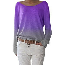 Load image into Gallery viewer, women long sleeve t-shirt purple

