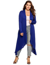 Load image into Gallery viewer, Blue Womens Full Length Cardigan Style Loose-fitting Oversize Sweater
