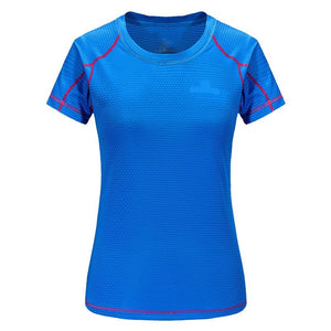 Blue Womens Moisture Wicking Sports Shirt