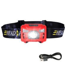 Load image into Gallery viewer, Red Motion Sensor Headlamp and USB cable
