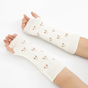 Fingerless Knit Gloves in 6 Colors For Wear With or Without Sleeves