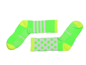 Nylon Cycling Socks Green and Yellow