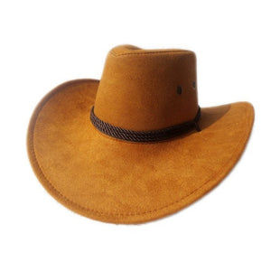 Yellow Cowboy Design Hat With Chin Strap