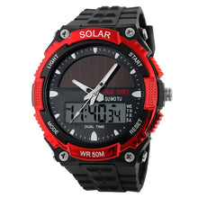 Load image into Gallery viewer, Mens Solar Sports Watch Red Accents
