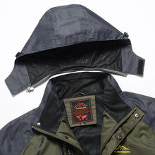 Load image into Gallery viewer, Closeup of Detachable Hood on Waterproof Hiking Jacket 

