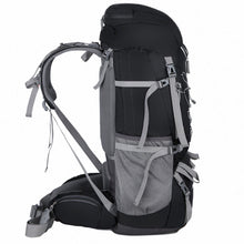 Load image into Gallery viewer, Side View of 75L Ergonomic Hiking Backpack

