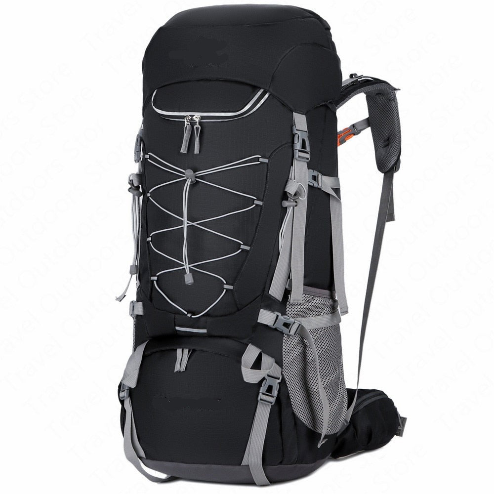 Black 75L Ergonomic Hiking Backpack