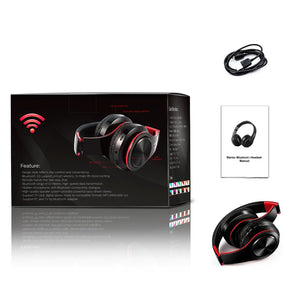 Bluetooth 5.0 Headphones/Mic Memory Foam Pads Foldable USB Cable