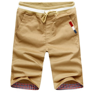 Front view of khaki shorts