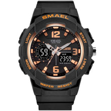 Load image into Gallery viewer, Kids Watch Analog Multifunction  Gold Black
