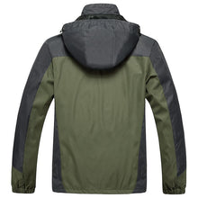 Load image into Gallery viewer, Rear View of Waterproof Hiking Jacket  in Green
