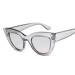 Cat Eye Frame Style Sunglasses White Gray