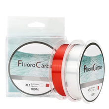 Load image into Gallery viewer, 100M Fluorocarbon Fishing Line  Red or Clear Enhances Tension 30%
