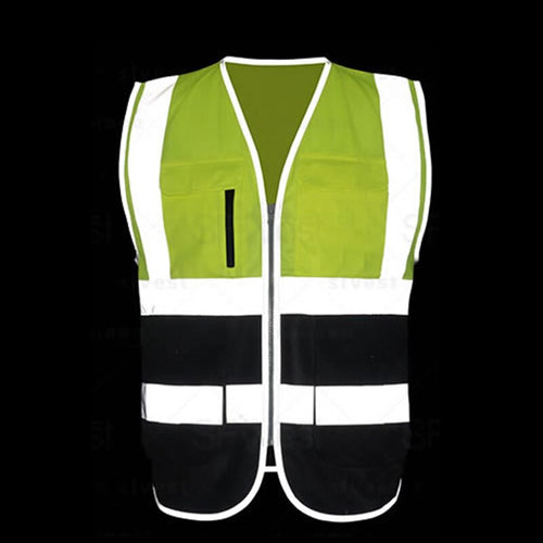 High Visibility Vest Yellow and Black Night Illustration