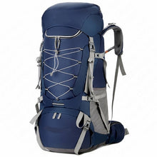 Load image into Gallery viewer, Blue 75L Ergonomic Hiking Backpack
