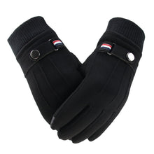 Load image into Gallery viewer, Mens Suede Touch Finger Gloves Black
