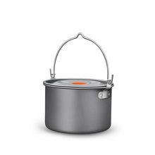 Load image into Gallery viewer, Closeup of cooking pot, lid, and handle
